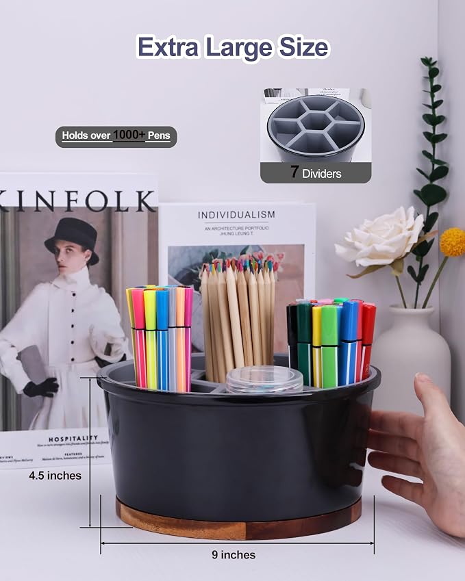 Office Desk Organizer, 360° Art Supply Storage Organizer, Melamine Silicone - Image 3