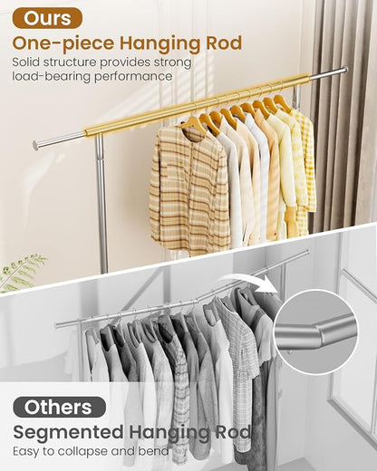 Heavy Duty Clothing Rack, Metal Clothes Rack Load 450 LBS, Rolling Coat Racks - Image 2