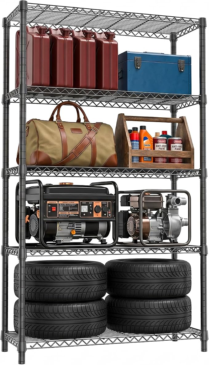 Heavy Duty Wire Rack Shelf, Metal Storage Shelving by IZEUK