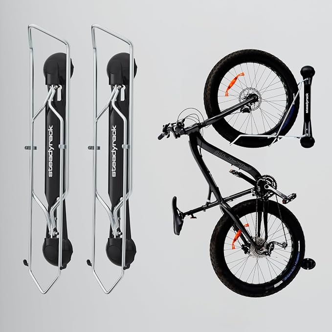 Steadyrack Fat Tire Bike Rack – Vertical Wall Mount Storage - Image 3