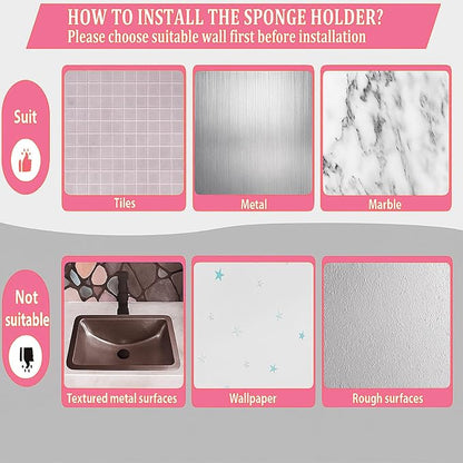 Pink Bow Sponge Holder for Kitchen Sink - Image 4