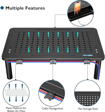 BONTEC 1 Pack Adjustable Monitor Stand Riser - Image 4