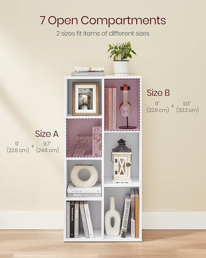 VASAGLE Set of 2 Bookcases, Bookshelves, 7 Compartments, Freestanding Shelves - Image 9