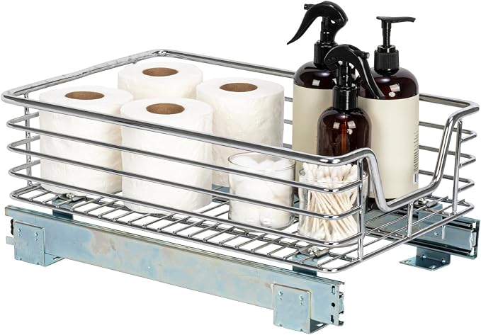 Household Essentials Chrome-Plated Steel Under-Cabinet Pull-Out Organizer by HouseholdEssentials