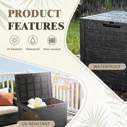 35 Gallon Outdoor Storage Box Waterproof, Deck Boxes Outdoor Waterproof - Image 4