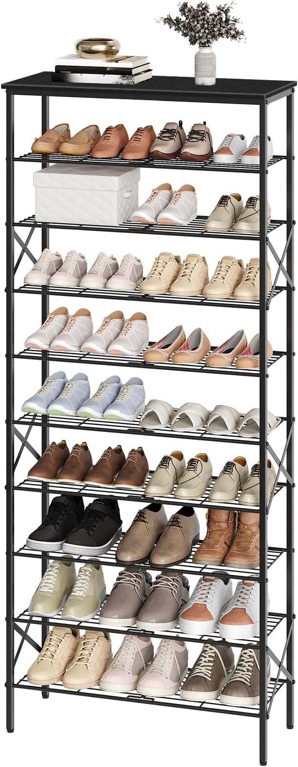 YATINEY 10 Tier Shoe Rack, Large Capacity Shoe Storage Organizer Holds 40 Pairs - Image 6