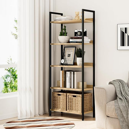 NUMENN Bookshelf, 5 Tier Bookshelves, Home Office Bookcase Shelf Storage - Image 2