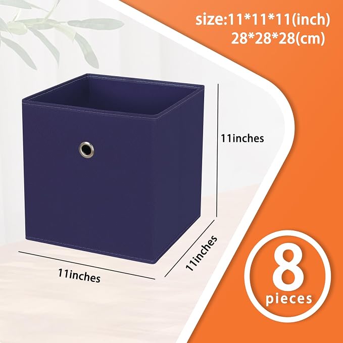 Foldable Storage Cubes Bins, 11 Inch Cloth Storage Cube Fabric Storage Box - Image 2