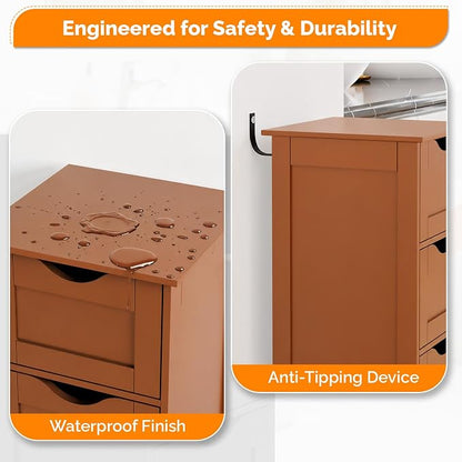 Bonnlo Skinny Bathroom Floor Storage Cabinet, Living Room - Image 6