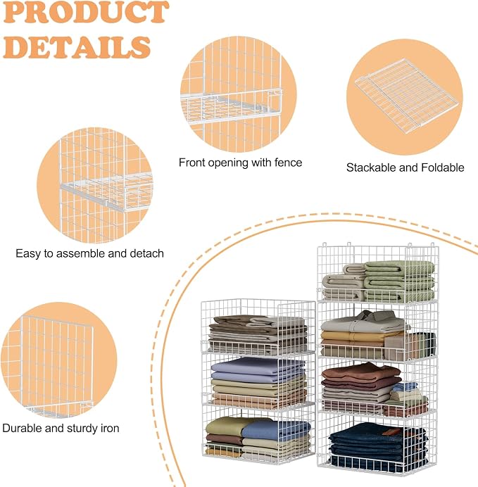 Yociyoga 7-Tier Stackable Closet Organizers and Storage Shelves, Foldable - Image 5