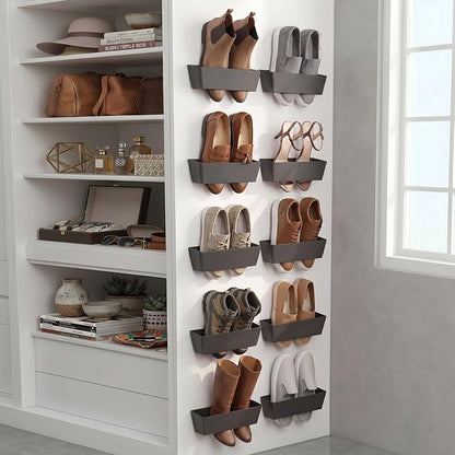 Novabright 10 Pack Wall Mounted Shoes Rack Storage by Unknown