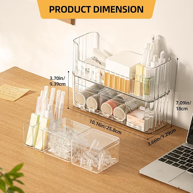 PAVSTINE 2-Tier Stackable Medicine Cabinet Organizer, Narrow Bathroom Makeup - Image 7