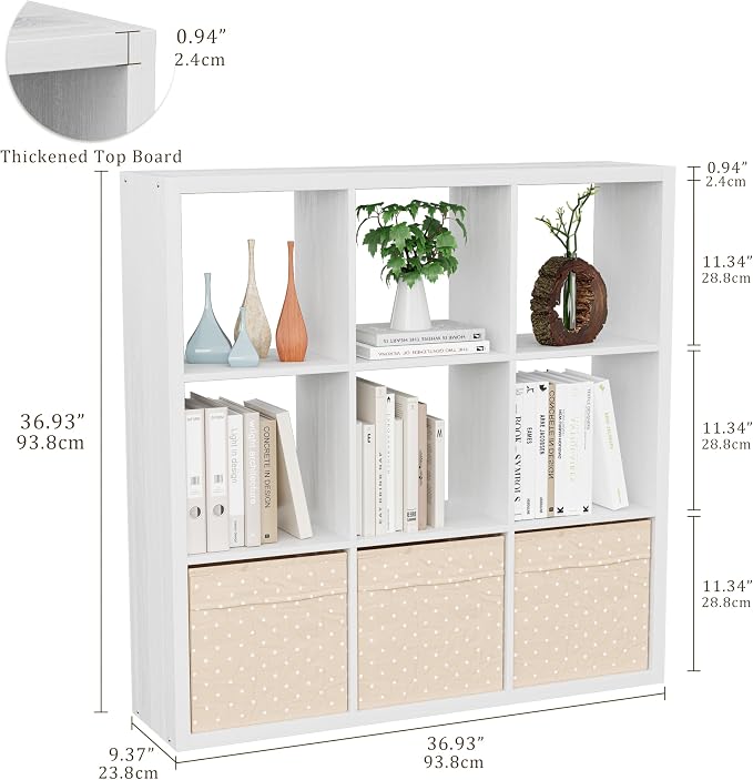 Cube Storage Organizer Bookcase, Decorative 11 inch Open Back Cubical Shelf - Image 3