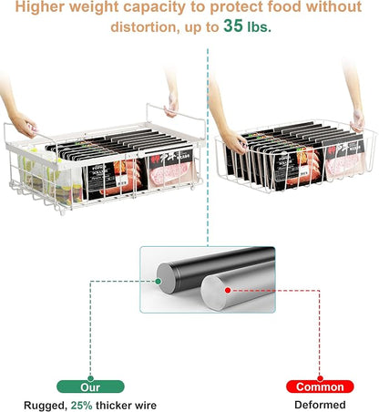 UMDONX 4 Pack Expandable Freezer Organizer Bins Large Freezer organizer Bins - Image 7
