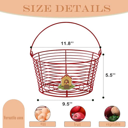 Colorful Metal Mesh Wire Egg Collecting Basket - Image 2