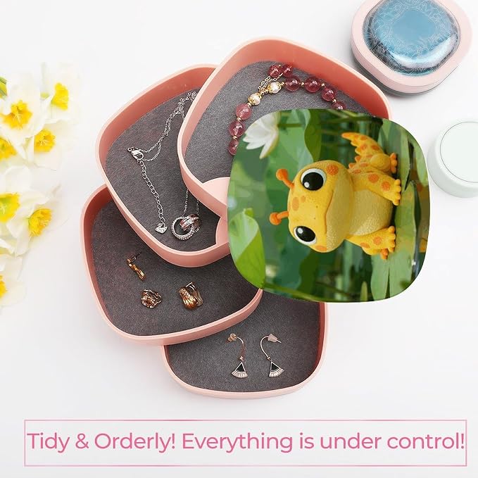 Cute Cartoon Salamander Rotating Jewelry Organizer Box 4-Layer 360° Rotatable - Image 5