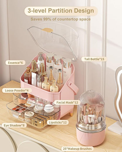 Makeup Organizer, Skincare Holder Bathroom Counter Organizer, Storage Box - Image 3