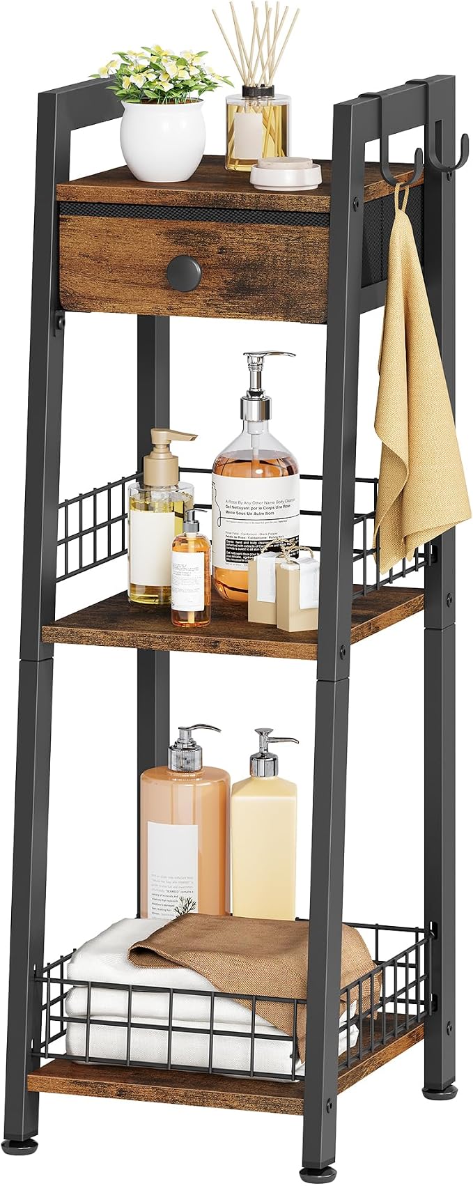 3-Tier Narrow Ladder Shelf by Gewudraw