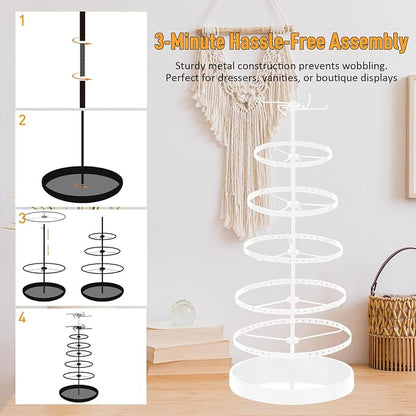 17Dec 6 Tier Rotating Jewelry Organizer Stand, 230 Holes Earring Holder - Image 5