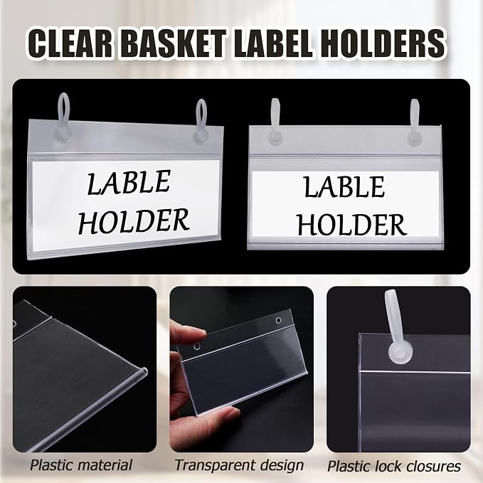 Biaungdo 25 Pcs Clear Basket Label Holders - Image 4