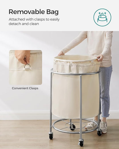 SONGMICS Laundry Basket, Rolling Steel Frame - Image 6