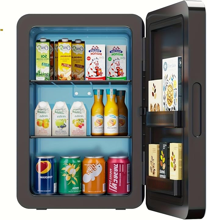 22L/30Cans Mini Fridge for Bedroom, 12v DC Portable Cooler & Warmer, Mini by Kikihouse