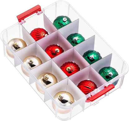 Tribello 2-Layer Christmas Ornament Storage Box Plastic - Image 2