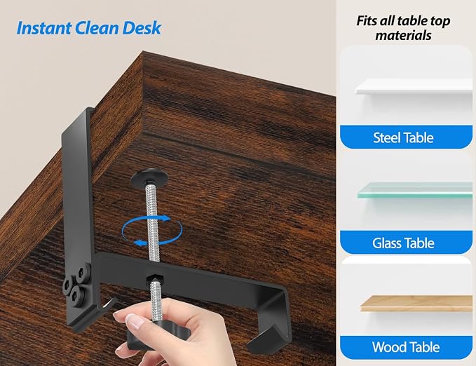 Under Desk Cable Management Tray No Drill, 30 Inch Cord Organizer - Image 4