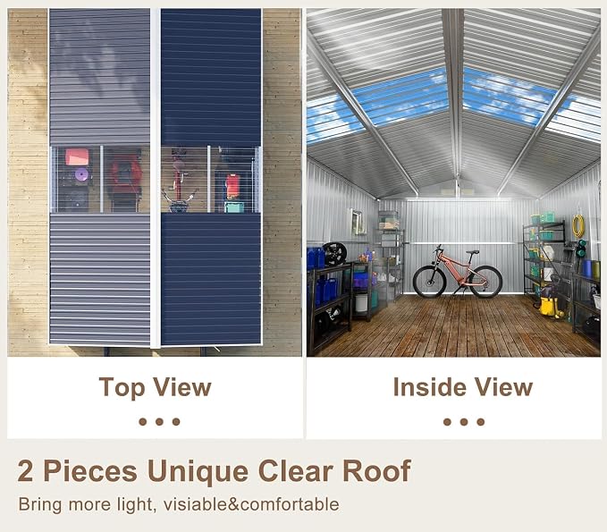 10x10 FT Metal Outdoor Storage Shed - Image 3