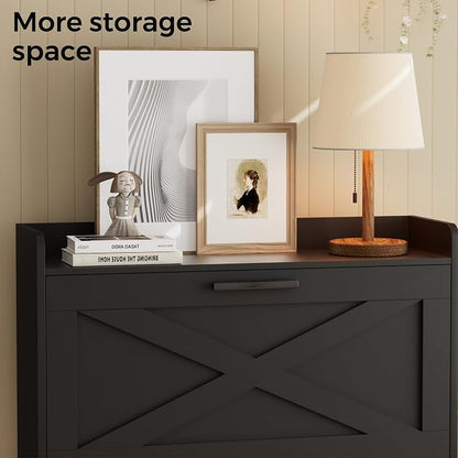 Homleke Farmhouse Shoe Storage Cabinet - Image 7
