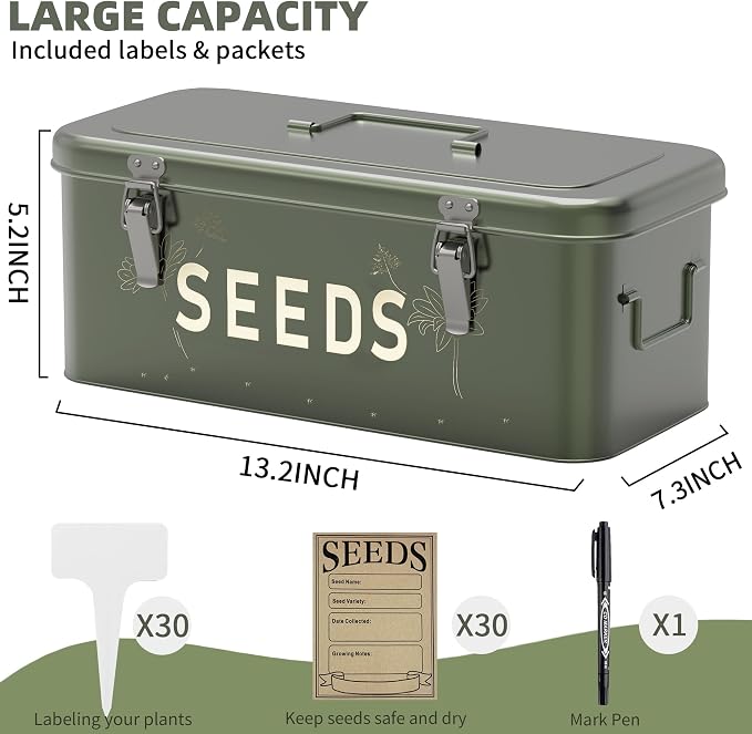 Orionstar Metal Seed Storage Organizer, 4 Compartments Saving Box - Image 2