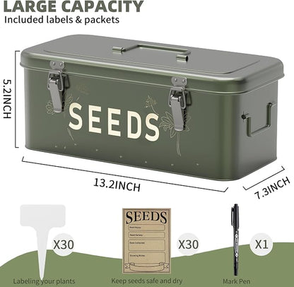 Orionstar Metal Seed Storage Organizer, 4 Compartments Saving Box - Image 2