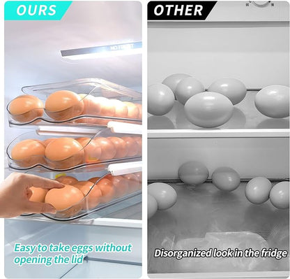 Egg Holder for Fridge, Automatic Rolling Egg Container for Refrigerator - Image 3