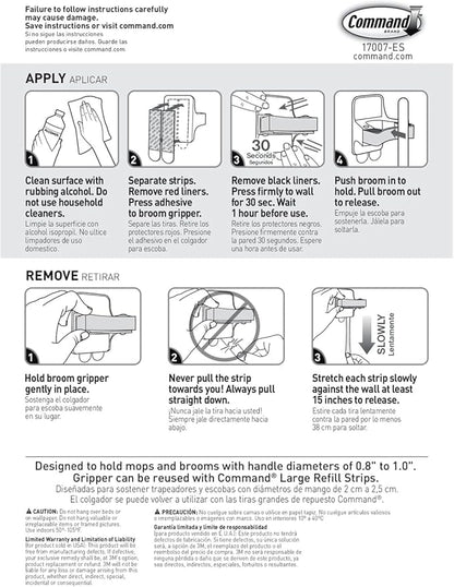 Command Broom Grippers, 3 Hangers and 6 Strips, Damage-Free Mop and Broom - Image 10
