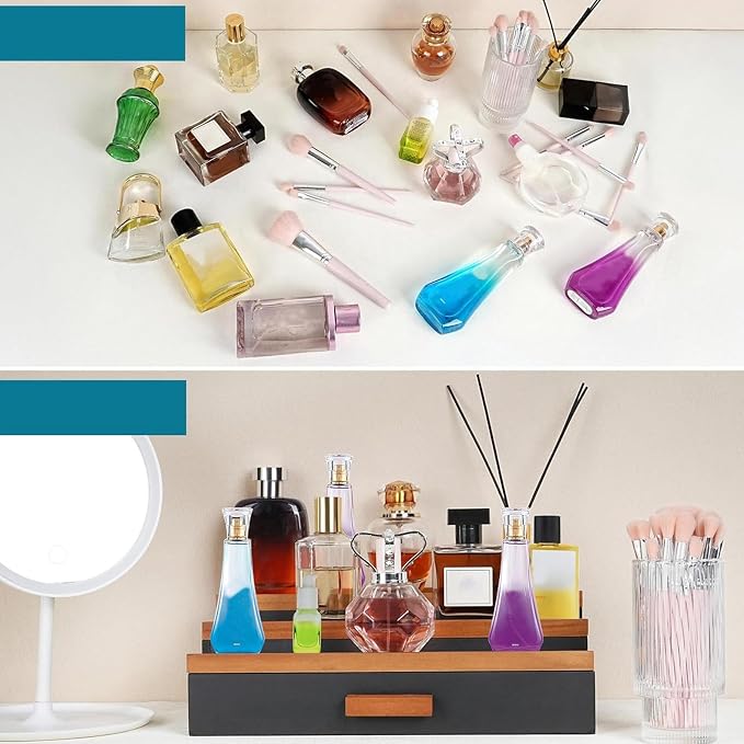 3 Tier Wood Perfume Display Stand | Perfume Organizer Shelf - Image 4