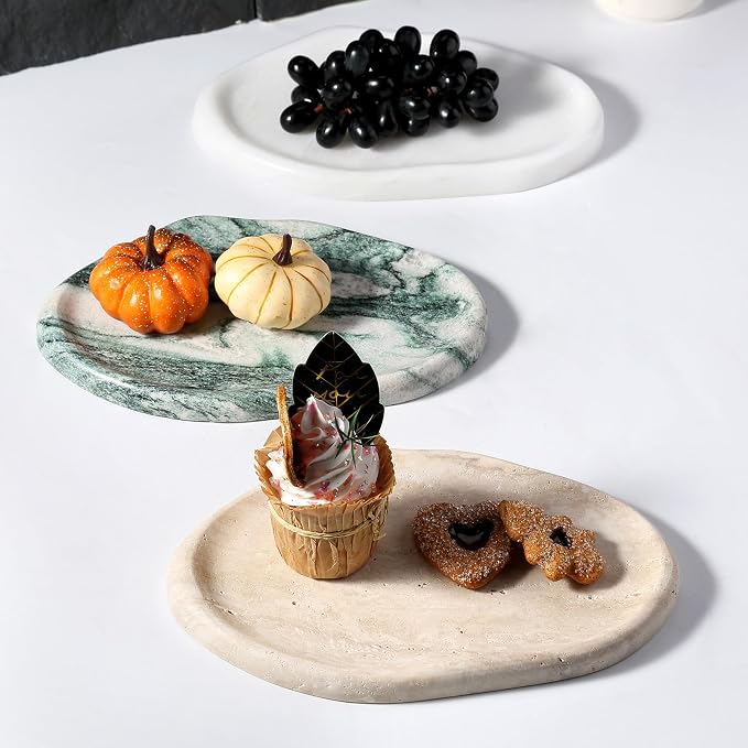 Koville Luxurious Natural Marble Vanity Tray, Cloud Shape Serving Stone Key Tray - Image 8