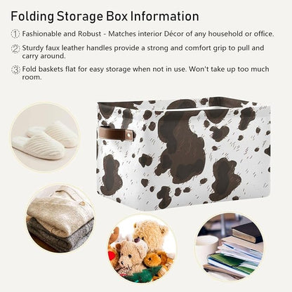 ZAZYXTJ Cow Print Storage Basket - Image 5
