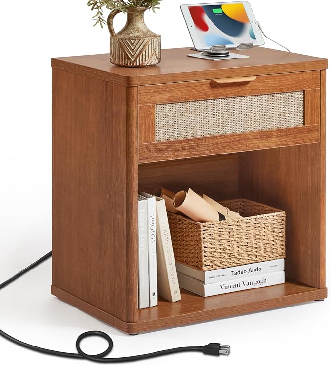 LEYAOYAO Rattan Nightstands Set of 2 by LEYAOYAO-Findtheshiningpointofyourideallife%EF%BC%81