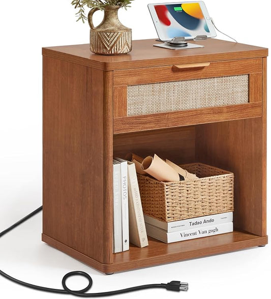 LEYAOYAO Rattan Nightstands Set of 2 by LEYAOYAO-Findtheshiningpointofyourideallife%EF%BC%81