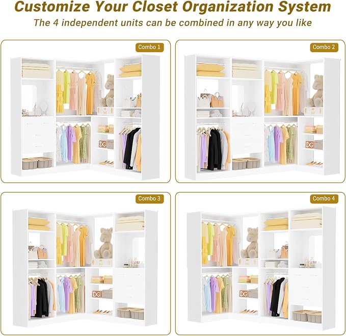 Unikito 86” Closet System, Large Corner Closets Organizer - Image 5