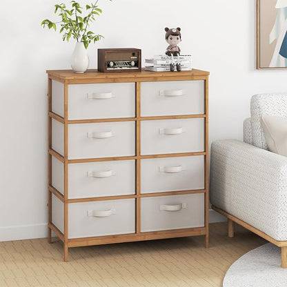 Giantex 8 Drawers Dresser for Bedroom, Bamboo Fabric Storage Tower - Image 9
