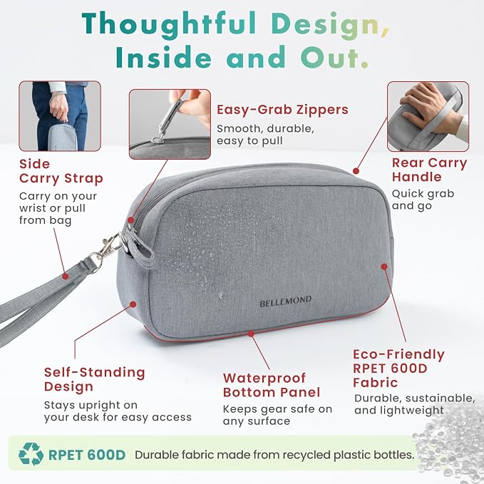 BELLEMOND Tech Organizer Pouch for Travel | Electronics Organizer Case for - Image 5