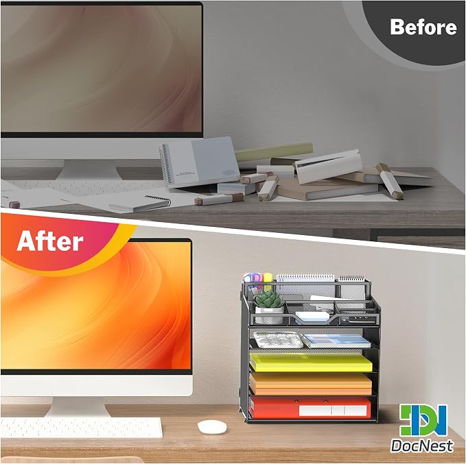Docnest 5 Tier Mesh Desk Organizer - Image 2