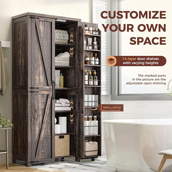 Farmhouse Kitchen Pantry Cabinet, Dining Room, Living Room - Image 5