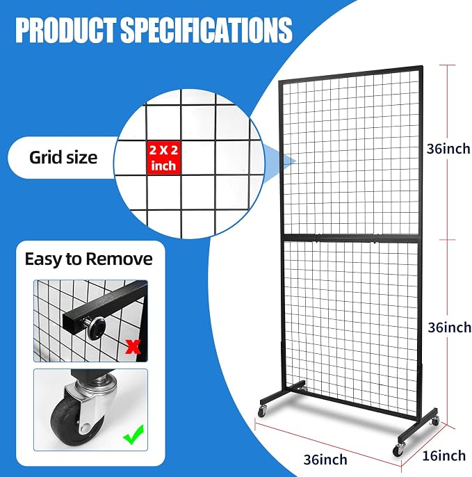 3'x 6' Gridwall Panel Display Stand - Image 3