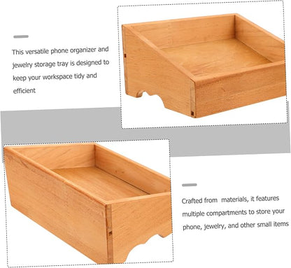 Levemolo Multi-functional Phone Organizer Jewelry Tray and Note Storage Rustic - Image 9
