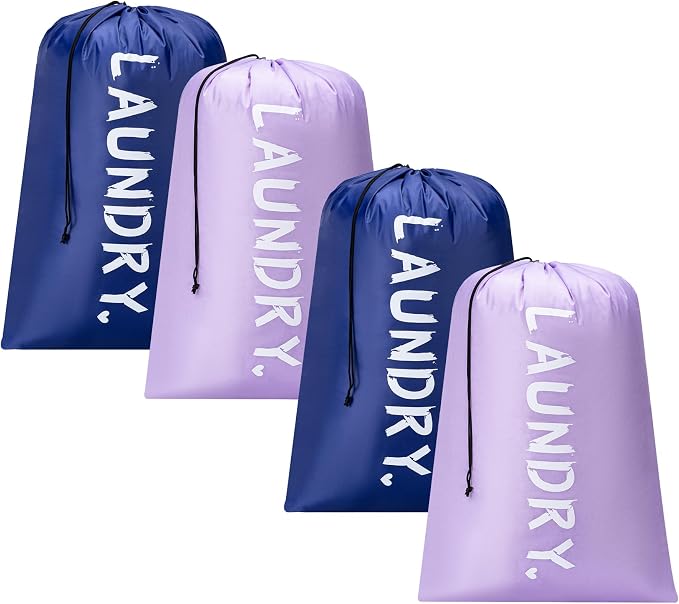 4 Pack XL Travel Laundry Bag, Machine Washable Dirty Clothes Organizer by Unknown