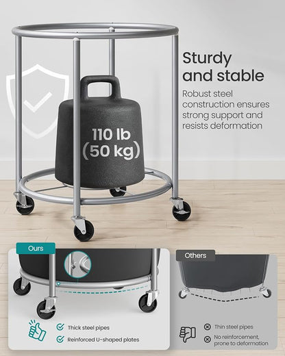SONGMICS Laundry Basket, Rolling Steel Frame - Image 4