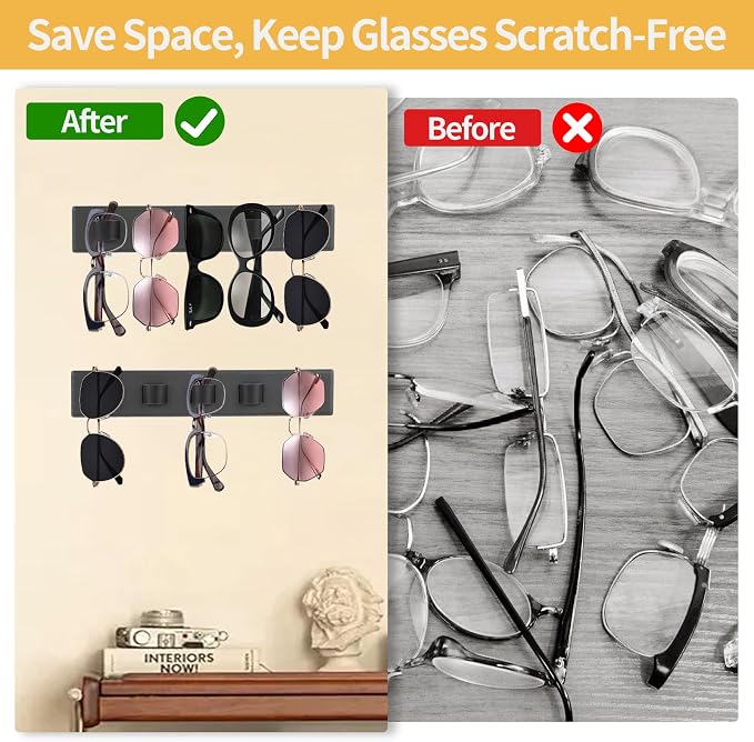 2 Pack Wooden Sunglasses Organizer Wall Mounted - Image 6