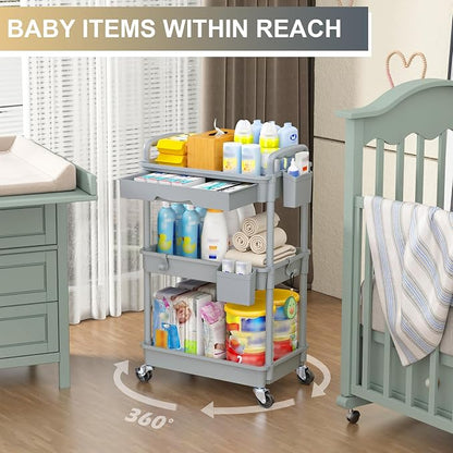 Goovilla 3 Tier Rolling Utility Cart Organizer - Image 6